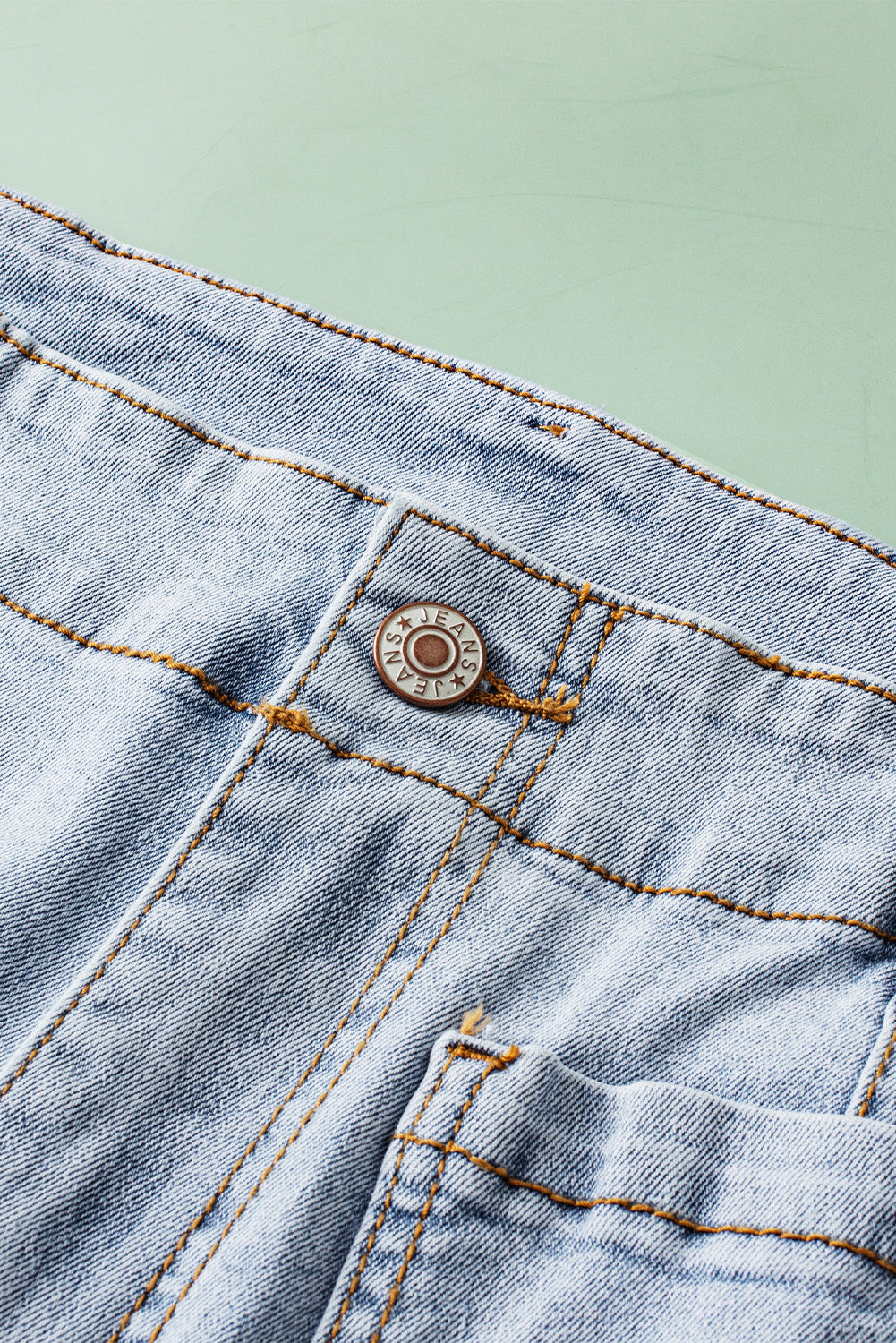 Beau Blue Acid Wash Contrast Edge Pocketed Cropped Jeans Jeans JT's Designer Fashion