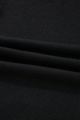 Black Ribbed Knit Cold Shoulder Sweater Sweaters JT's Designer Fashion