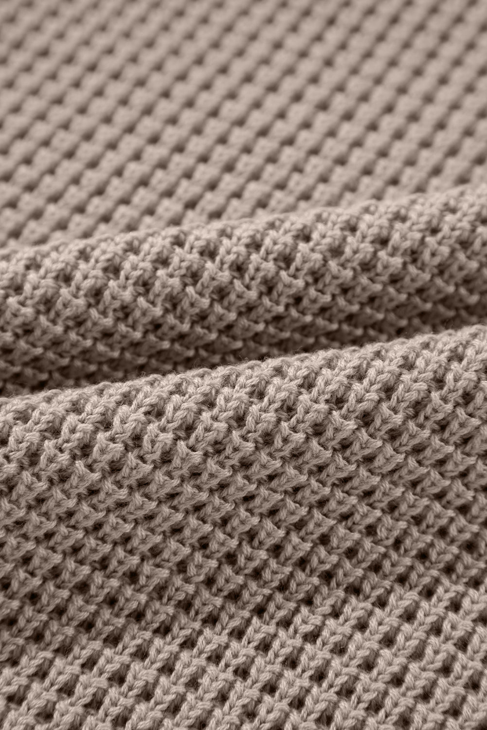 Smoke Gray Striped Plaid Patchwork Waffle Knit Turtleneck Sweater Sweaters JT's Designer Fashion