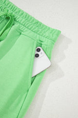 Light Green French Terry Drawstring Mini Skort with Pockets Skirts & Petticoat JT's Designer Fashion