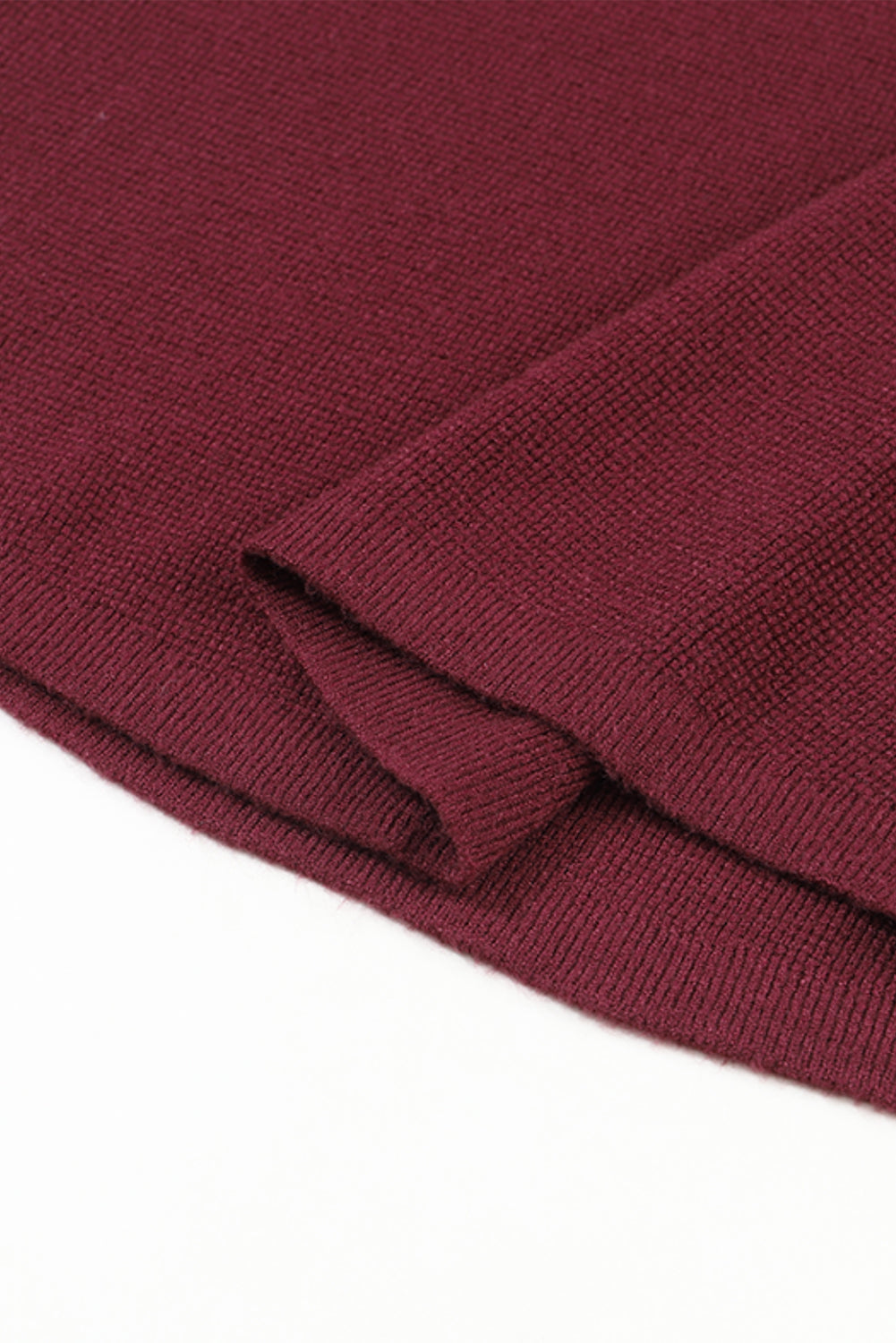 Red Striped Sleeve Plain Knit Sweater Sweaters JT's Designer Fashion