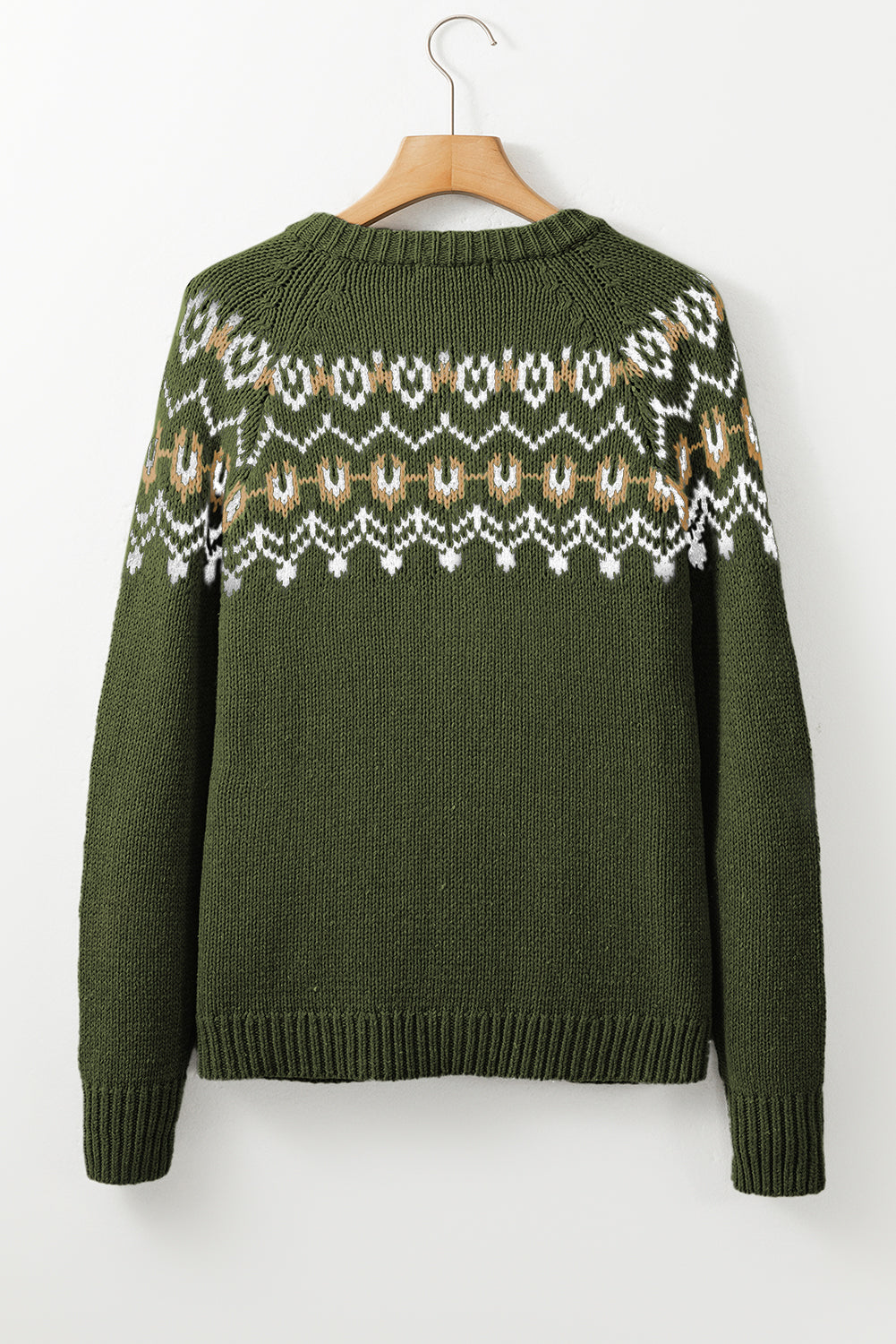 Moss Green Western Fashion Abstract Printed Cardigan Sweater Cardigans JT's Designer Fashion