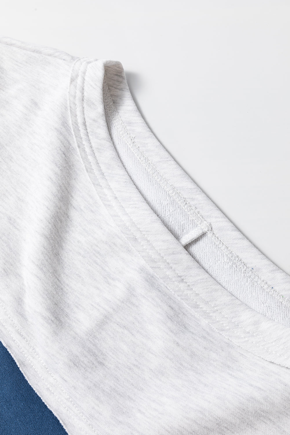 Sail Blue Colorblock Striped Patchwork Raw Seamed Sweatshirt Sweatshirts & Hoodies JT's Designer Fashion