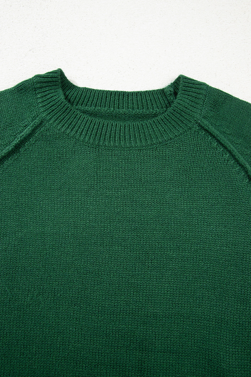 Evergreen Raglan Sleeve Crew Neck Sweater Sweaters JT's Designer Fashion
