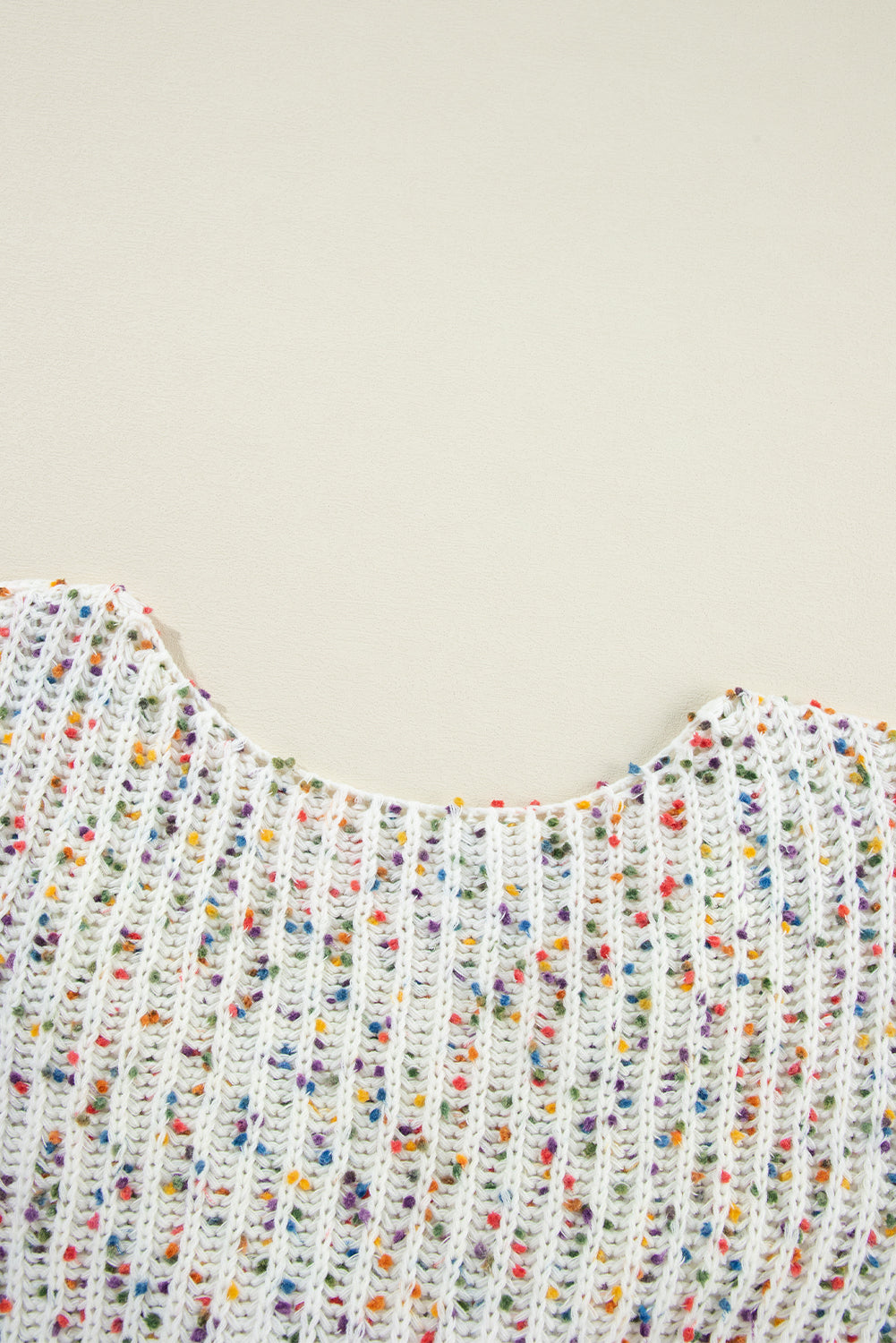 White Confetti Reversible Twist Sweater Sweaters JT's Designer Fashion