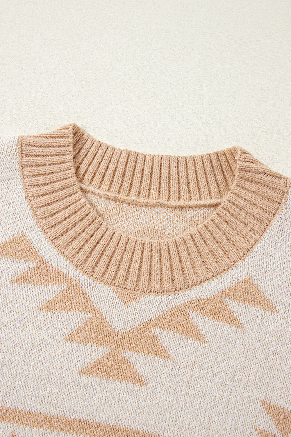 Apricot Plus Size Western Aztec Print Loose Sweater Plus Size Sweaters & Cardigans JT's Designer Fashion