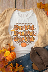 Khaki thankful Crew Neck Thanksgiving Graphic Tee Graphic Tees JT's Designer Fashion