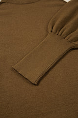 Desert Palm Colorblock Raglan Puff Sleeve Mock Neck Sweater Sweaters JT's Designer Fashion