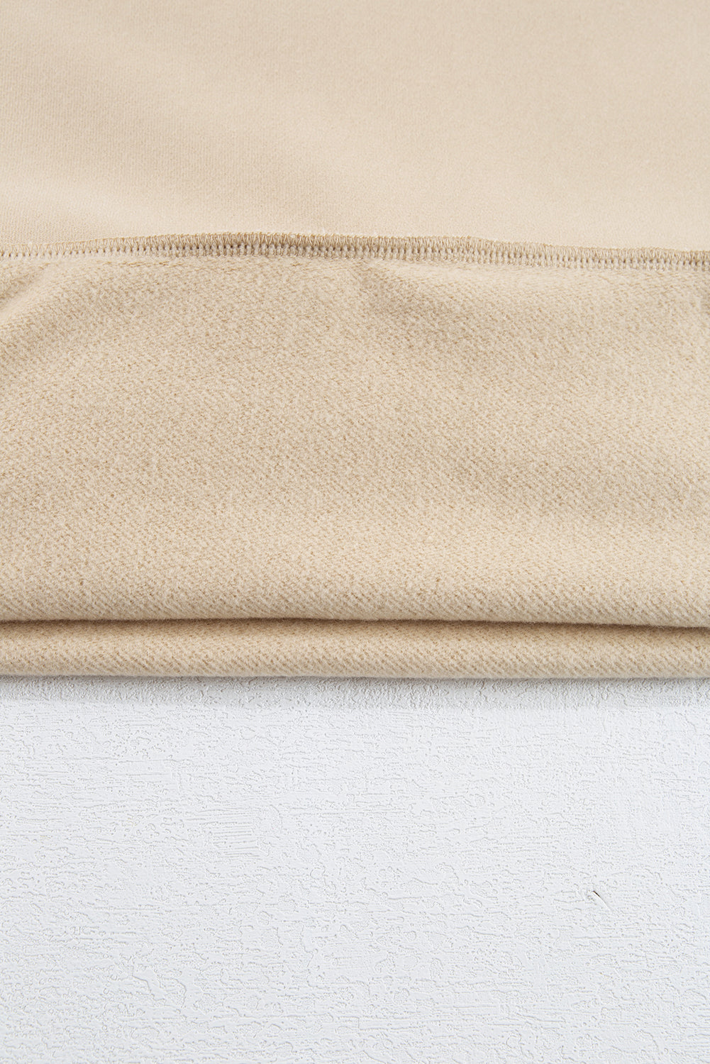 Apricot Solid Fleece Lined Drop Shoulder High Low Sweatshirt Sweatshirts & Hoodies JT's Designer Fashion