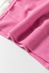 Sachet Pink Exposed Seam Striped Color Block Patchwork Long Sleeve Top Long Sleeve Tops JT's Designer Fashion