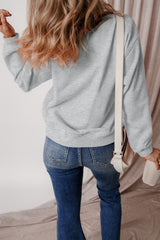 Gray Disco Ball Bowknot Pumpkin Graphic Crewneck Sweatshirt Graphic Sweatshirts JT's Designer Fashion
