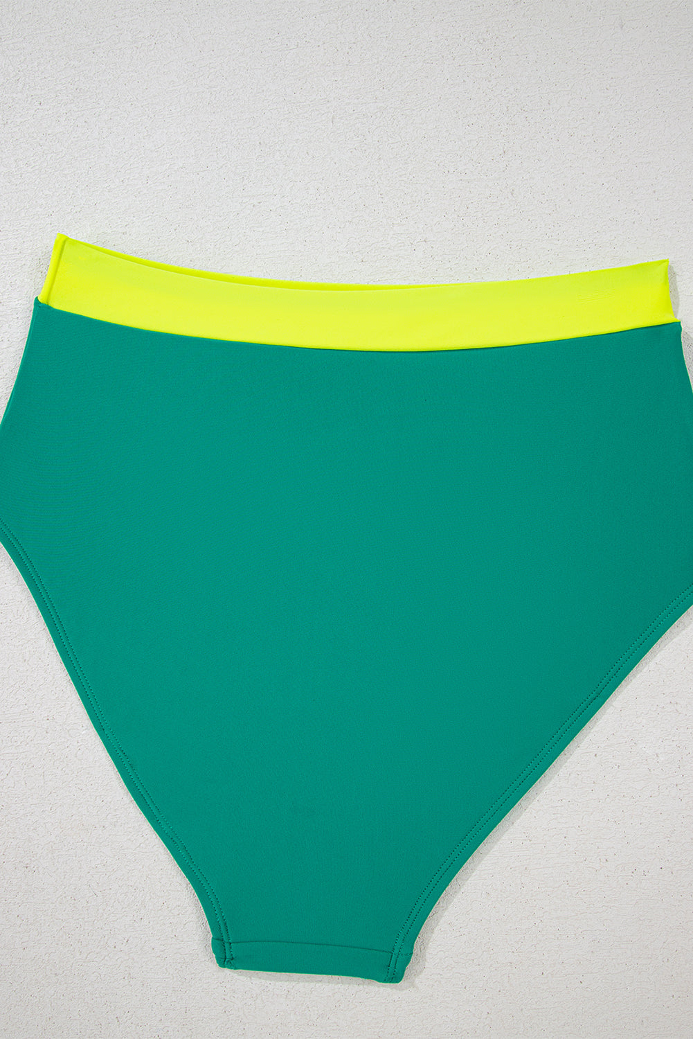 Sea Green Contrast Trim Colorblock Patchwork High Waisted Bikini High Waisted Swimsuit JT's Designer Fashion