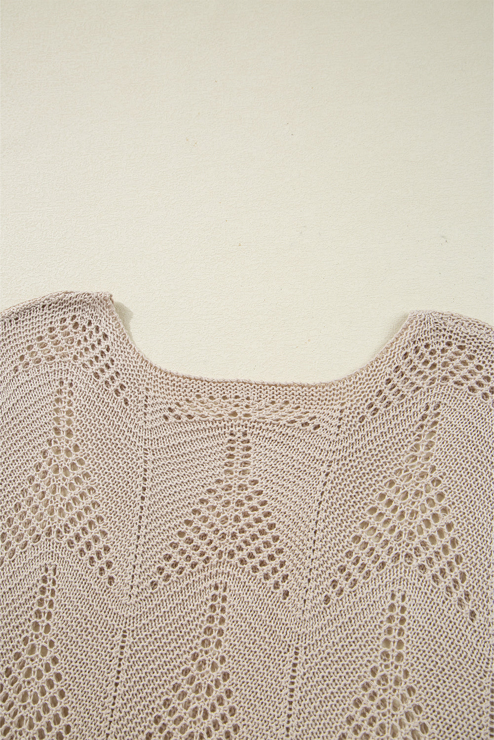Parchment Hollow Out Knit 7/8 Sleeve Casual Sweater Sweaters JT's Designer Fashion