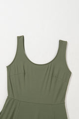 Four Leaf Clover Sleeveless Scoop Neck Flared Split Midi Dress Midi Dresses JT's Designer Fashion