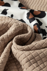 Parchment Leopard Quilted Patchwork Crew Neck Sweatshirt Sweatshirts & Hoodies JT's Designer Fashion