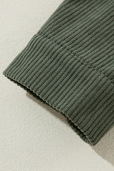 Jungle Green Oversized Corduroy Contrast Hooded Shacket Jackets JT's Designer Fashion