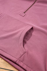 Valerian Fleece Lined Half Zipper Kangaroo Pockets Loose Hoodie Sweatshirts & Hoodies JT's Designer Fashion
