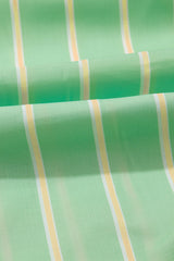 Green Stripe V Neck Short Sleeve Frilled Detail A-line Dress Dresses JT's Designer Fashion