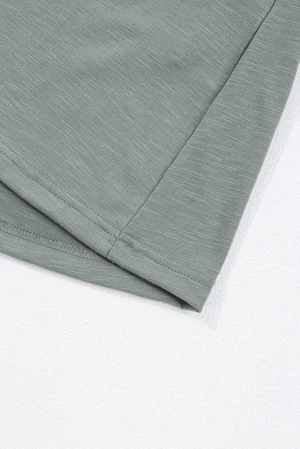 Mist Green Frilled Gathered Seam Round Neck T Shirt Dress T Shirt Dresses JT's Designer Fashion