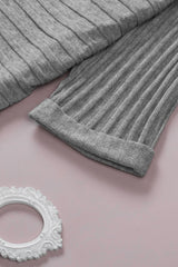 Gray Ribbed Open Front Knit Cardigan Sweaters & Cardigans JT's Designer Fashion
