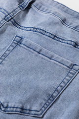 Beau Blue High Waist Button Zip Fly Bell Bottom Jeans Jeans JT's Designer Fashion