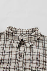 White Stripe Plus Size Plaid Buttoned Raw Hem Tunic Shirt Dress Plus Size Midi Dresses JT's Designer Fashion