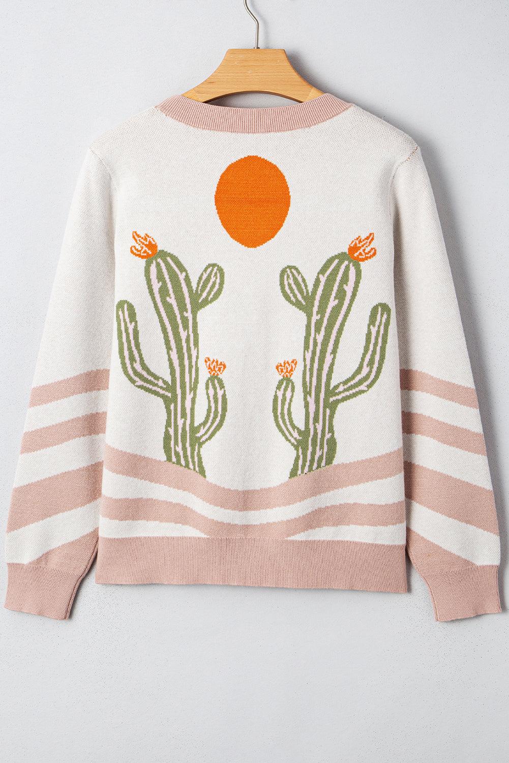 Apricot Desert Cactus Buttoned Front Sweater Cardigan Cardigans JT's Designer Fashion