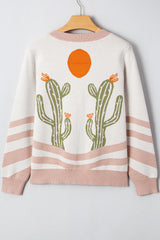 Apricot Desert Cactus Buttoned Front Sweater Cardigan Cardigans JT's Designer Fashion