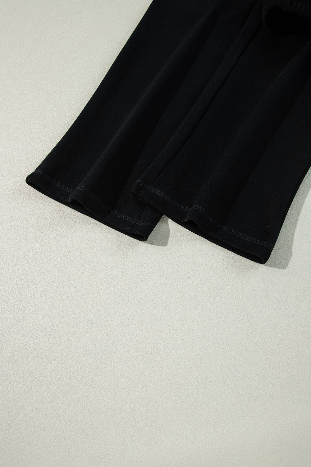 Black Solid Color Fleece Lined Drawstring Waist Casual Pants Pants & Culotte JT's Designer Fashion
