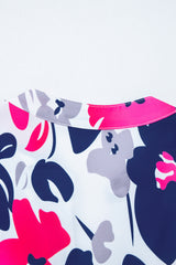 Fashion Floral Print Notched Neck Flutter Sleeve Mini Dress Floral Dresses JT's Designer Fashion