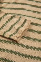 Khaki Stripe Drop Shoulder Casual Sweater Sweaters JT's Designer Fashion