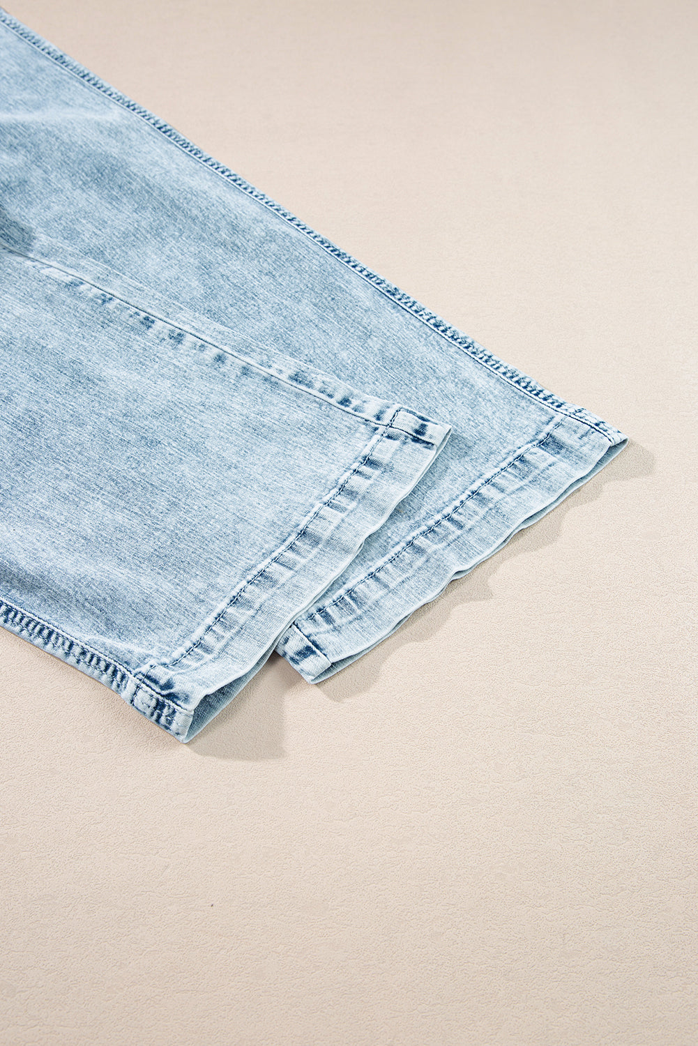 Myosotis Mineral Wash Drawstring Elastic Waistband Loose Straight Denim Pants Jeans JT's Designer Fashion