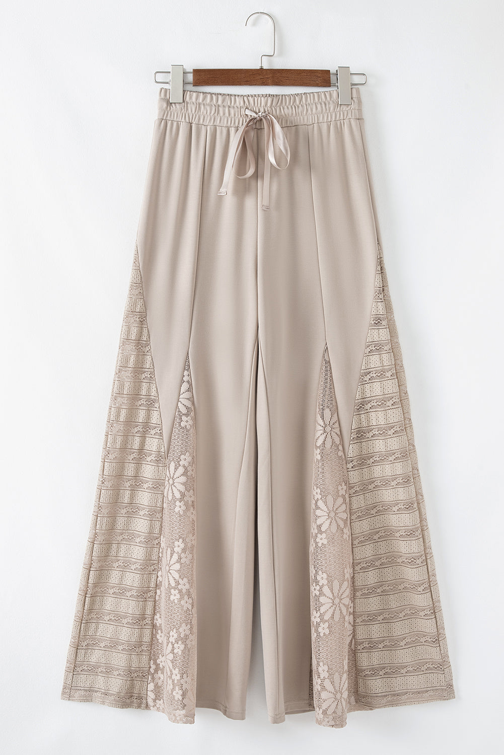 Smoke Gray Boho Lace Patchwork Wide Leg High Waist Pants Pants & Culotte JT's Designer Fashion