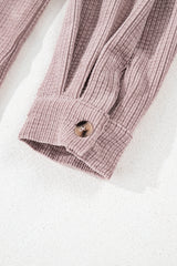 Light Pink Corduroy Flap Pocket Button Up Shacket Jackets JT's Designer Fashion