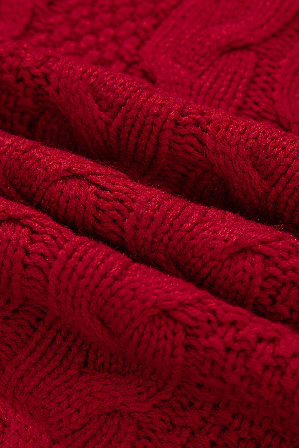 Racing Red Color Contrast Edge Cable Knit Buttoned Cardigan Cardigans JT's Designer Fashion