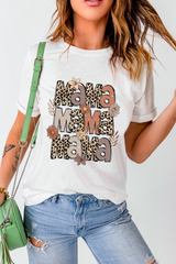White Floral Leopard MaMa Graphic Mothers Day T Shirt Graphic Tees JT's Designer Fashion