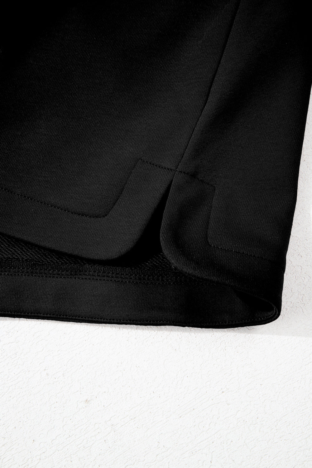 Black French Terry Zipped Collar Sleeveless Drawstring Waist Mini Dress Mini Dresses JT's Designer Fashion