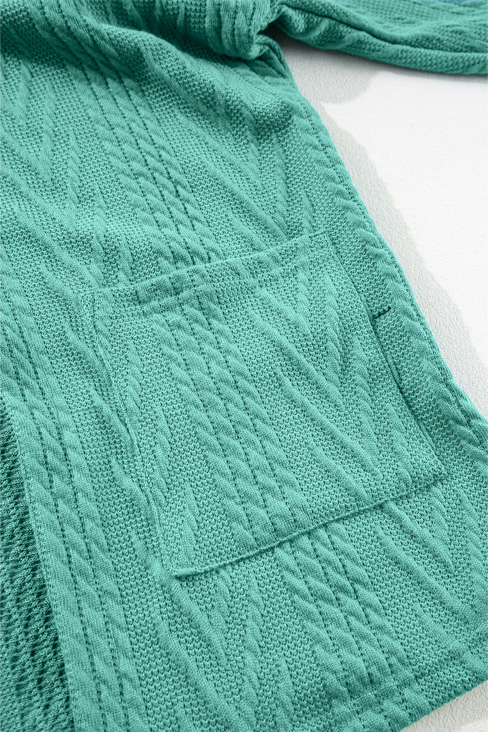 Canton Solid Textured Open Front Cardigan with Pocket Cardigans JT's Designer Fashion