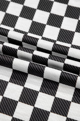 Black Checkerboard T Shirt and High Waist Skorts 2 Piece Outfit Short Sets JT's Designer Fashion
