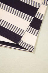 Black Stripe Short Sleeve T Shirt and High Waist Pocketed Shorts Set Short Sets JT's Designer Fashion