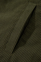 Mist Green Corduroy Fleece Patchwork Buttoned Bomber Jacket Jackets JT's Designer Fashion