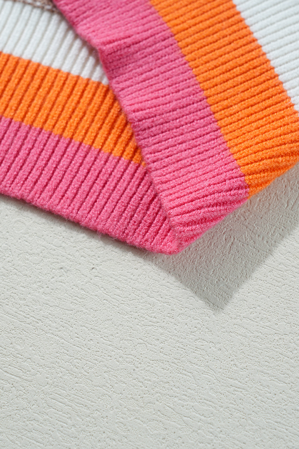 Parchment Colorblock Striped Trim Drop Shoulder Sweater Sweaters JT's Designer Fashion