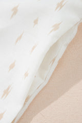 Beige Western Aztec Print Pleated Square Neck Loose Mini Dress Mini Dresses JT's Designer Fashion