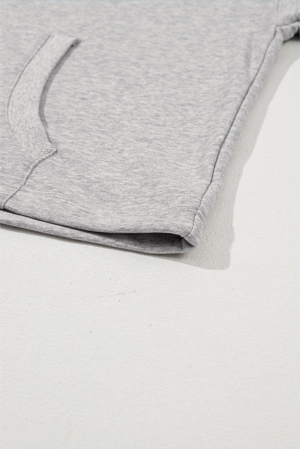 Light Grey Solid Kangaroo Pocket Half Zipper Oversized Hoodie Sweatshirts & Hoodies JT's Designer Fashion