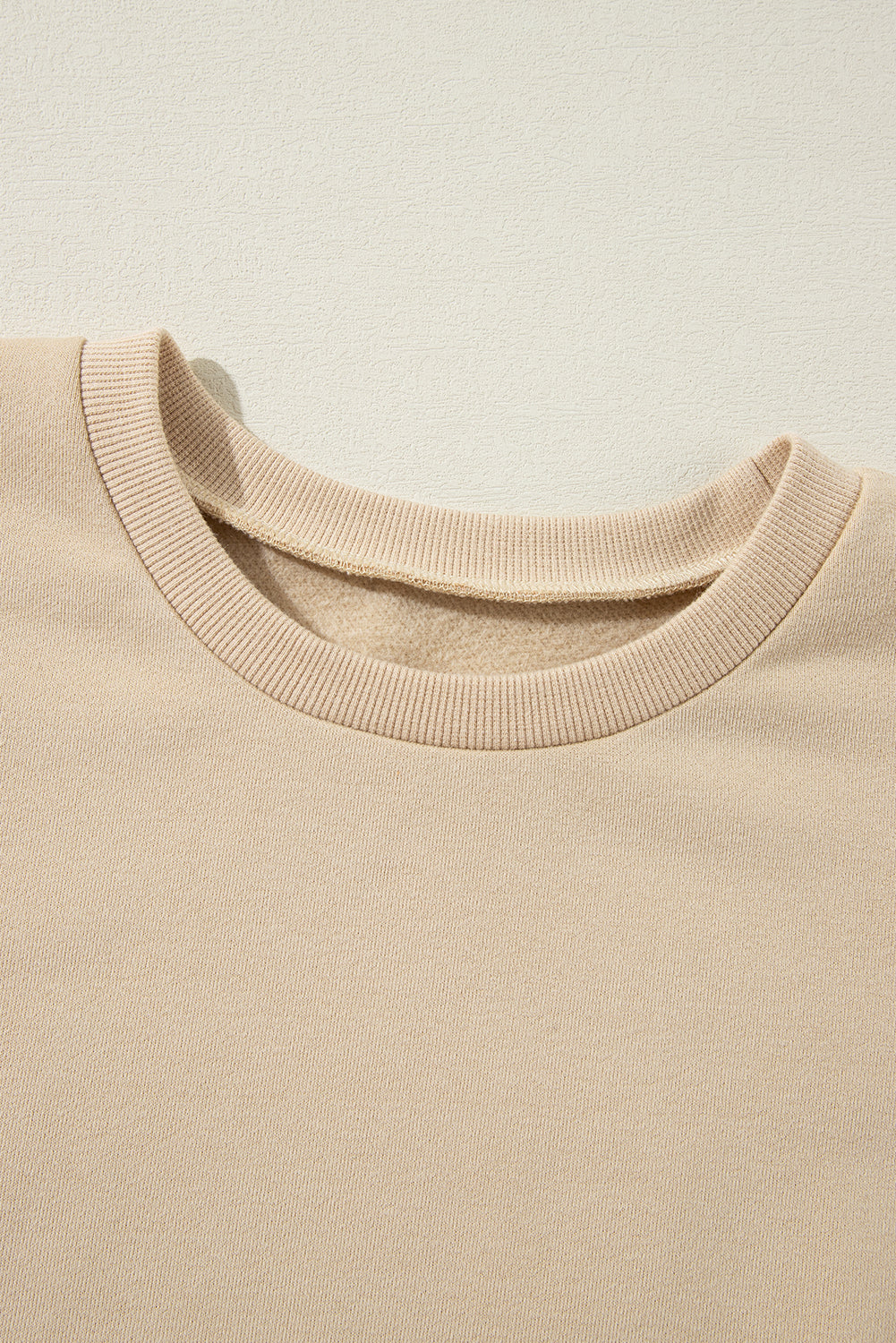 Apricot Solid Fleece Lined Drop Shoulder High Low Sweatshirt Sweatshirts & Hoodies JT's Designer Fashion