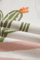 Apricot Desert Cactus Buttoned Front Sweater Cardigan Cardigans JT's Designer Fashion