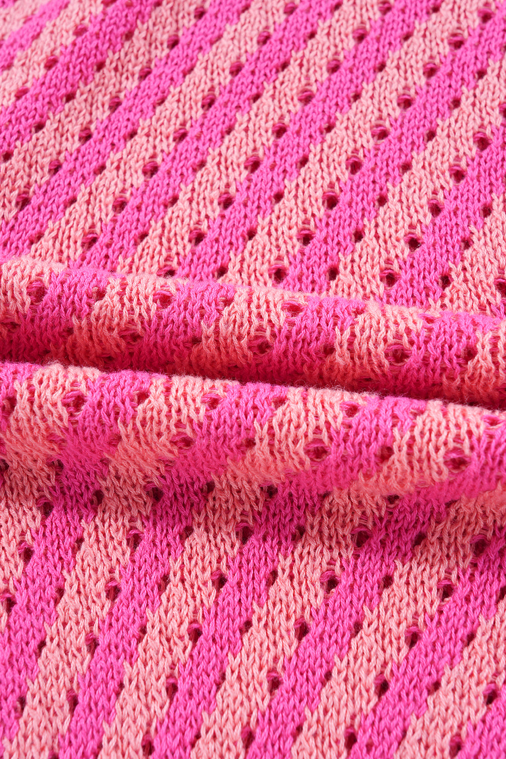 Pink Striped Buttoned V Neck Drop Shoulder Cardigan Cardigans JT's Designer Fashion