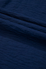 Sail Blue Shellfish Coral Embroidery Puff Sleeve Frilled Neck Blouse Blouses & Shirts JT's Designer Fashion