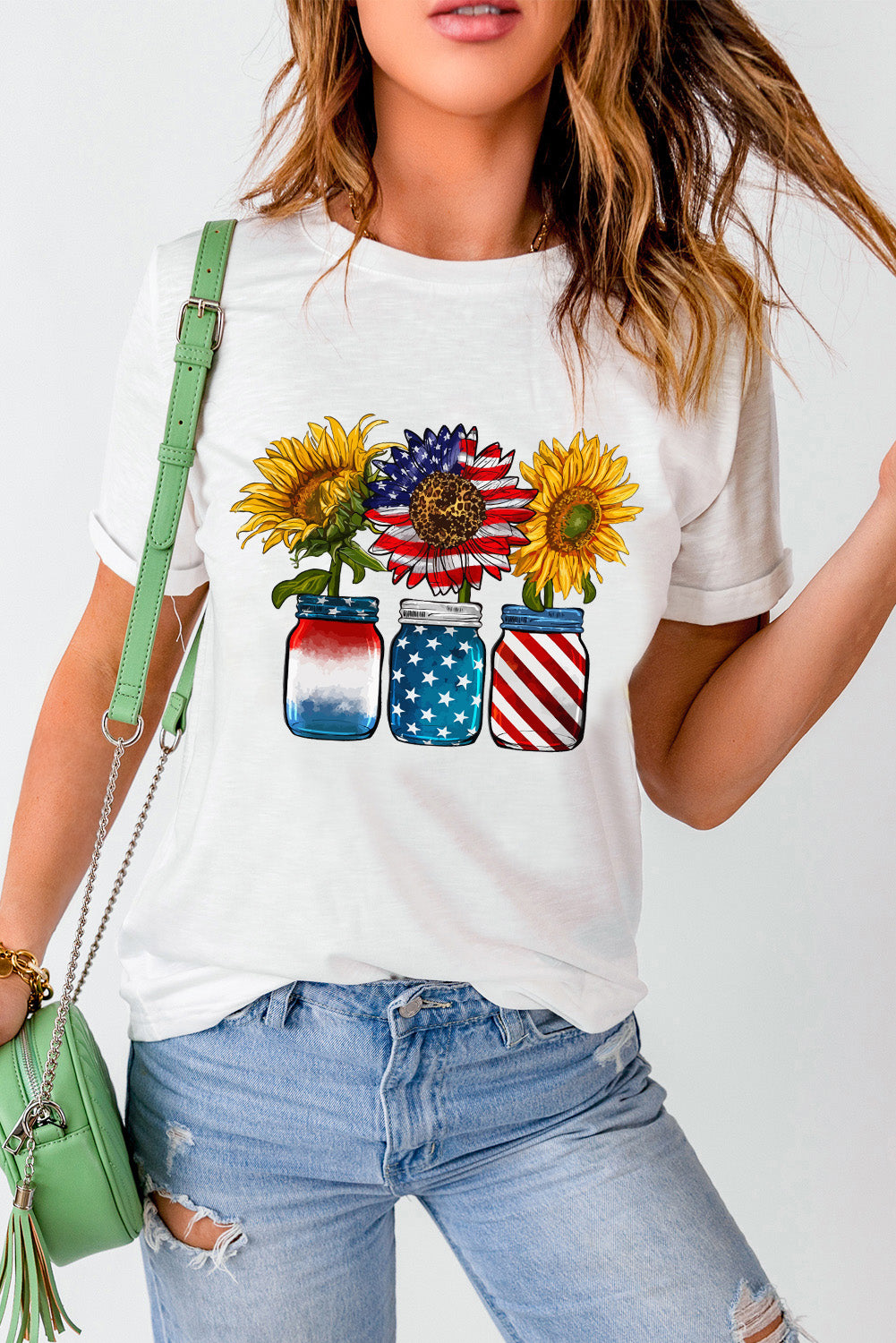 Graphic Round Neck Short Sleeve T-Shirt Graphic Tees JT's Designer Fashion