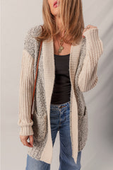 Color Block Side Pockets Open Front Cardigan Cardigans JT's Designer Fashion